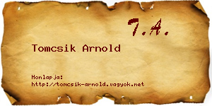 Tomcsik Arnold névjegykártya