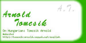 arnold tomcsik business card